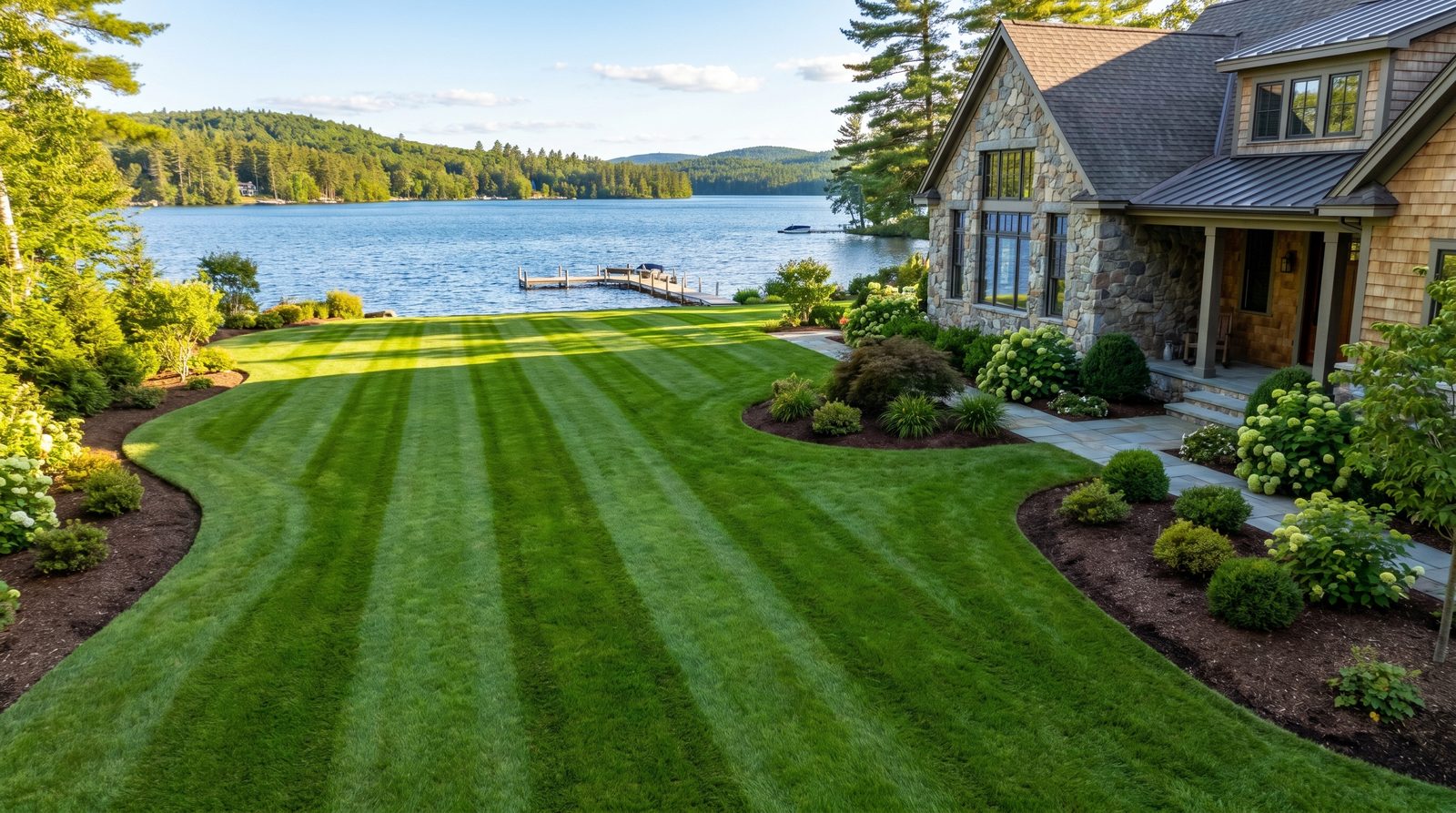 Manicured lawn after lawn care