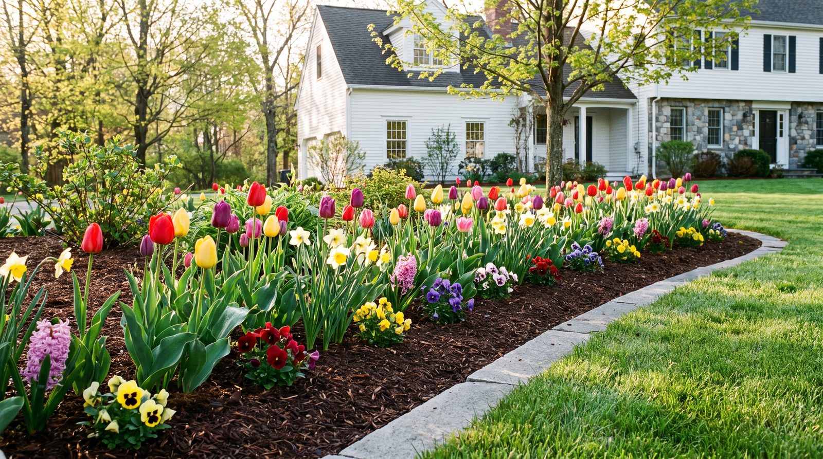 Spring lawn cleanup and fresh mulch in Wolfeboro NH